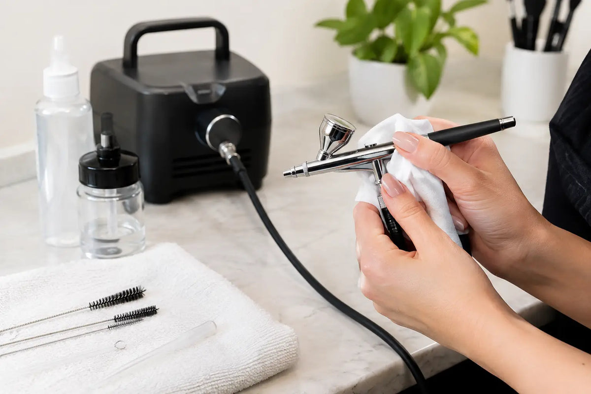 Airbrush Tint Machine Cleaning for Brow Pros