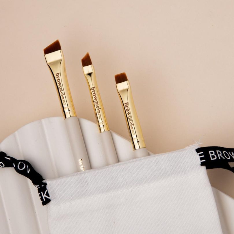 THE BROW GEEK PRO HYBRID BRUSH SET (3 BRUSHES PER KIT)