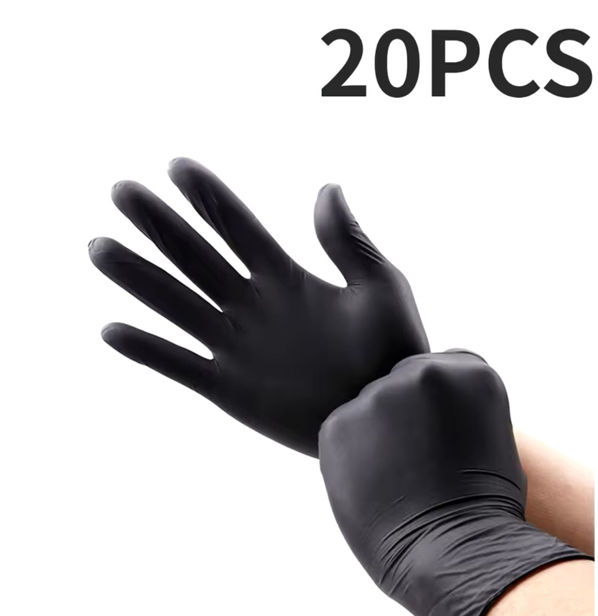 Zwarte latex handschoenen